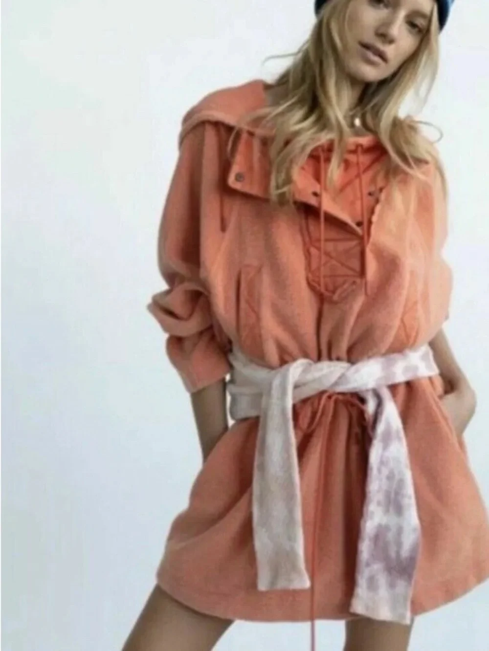 Free People Sadie Surplas Knit Jacket Hood Pullover Size XS